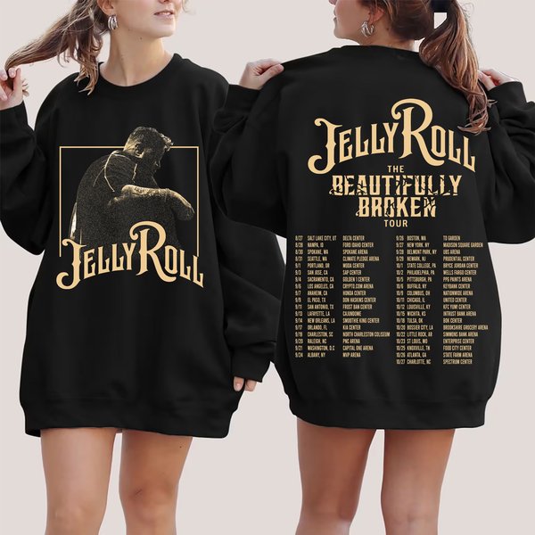 Vintage Jelly Roll The Beautifully Broken Tour 2024 Sweatshirt-image