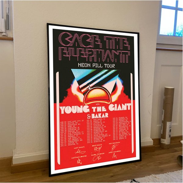 Cage The Elephant Neon Pill Tour 2024 Signature Poster, 2024 Concert Poster-image