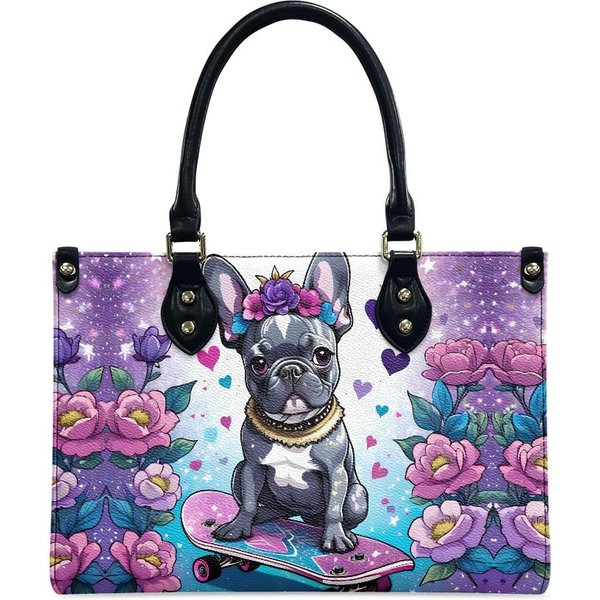 French Bulldog Leather Bag, Animal Lover Handbag