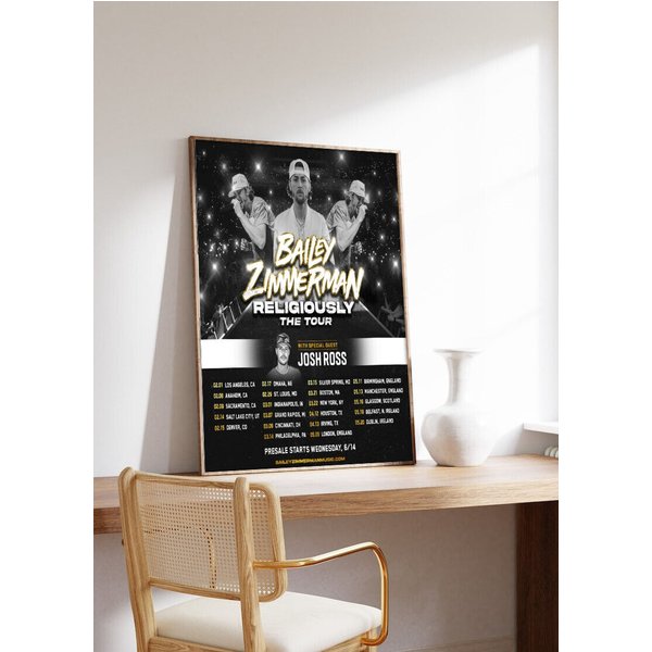 Bailey Zimmerman Tour 2024 International Headlining Poster-image