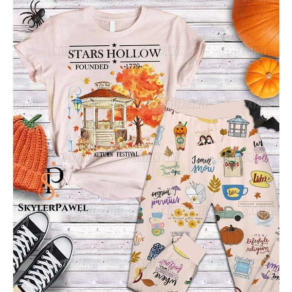 Stars Hollow Shirt And Pajama Set - Stars Hollow Design-image