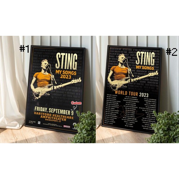 Sting My Songs World Tour Poster, Custom Dates & City-image