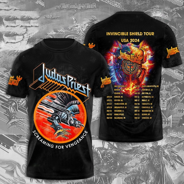 Judas Priest Invincible Shield 2024 Shirt, Judas Priest 3D T-Shir-image
