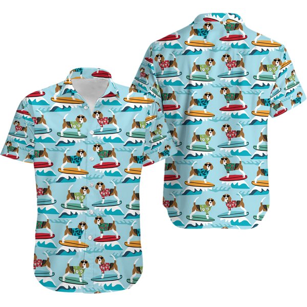 Beagle 3D All Over Printed Hawaiian Shirt-image