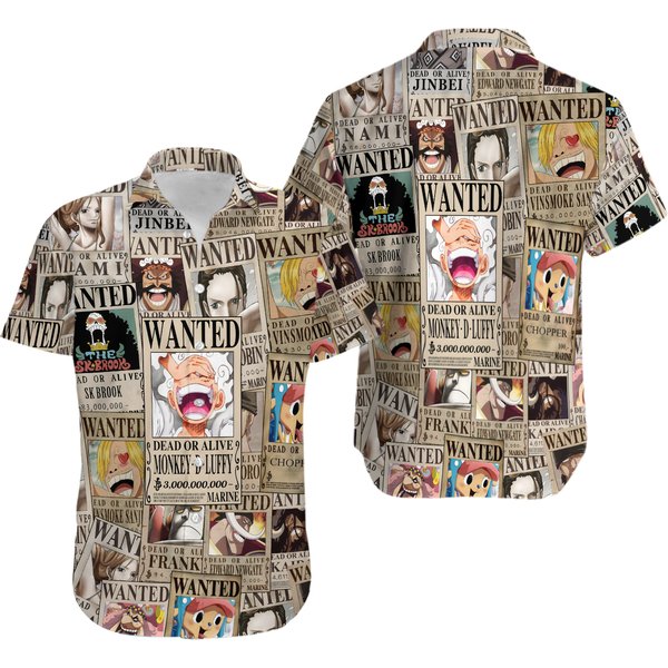 One Piece Wanted 3D Hawaiian Shirt-image