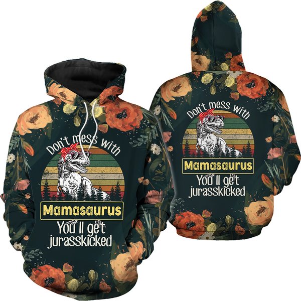 Custom Mamasaurus Women Hoodie Leggings Set-image