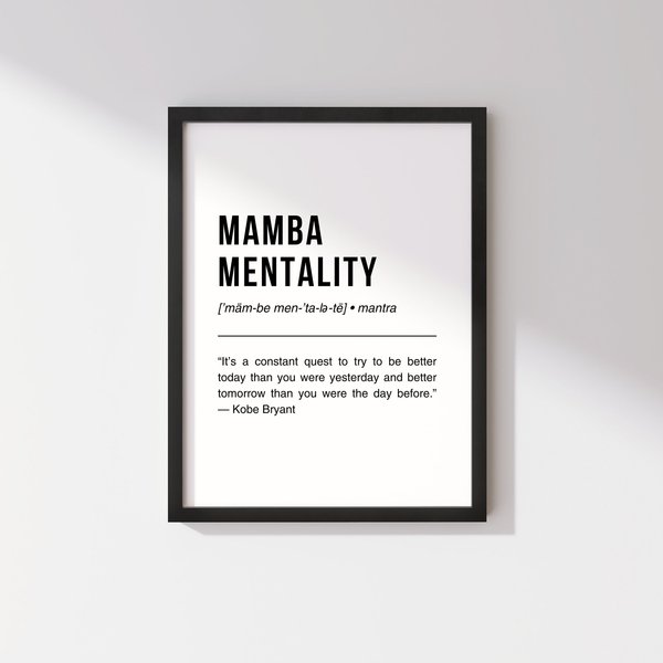 Kobe Bryant Mamba Mentality Definition Premium Matte Vertical Posters-image