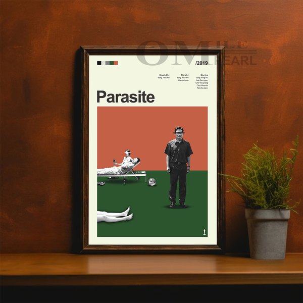 Mid Century Modern Parasite Movie Poster-image