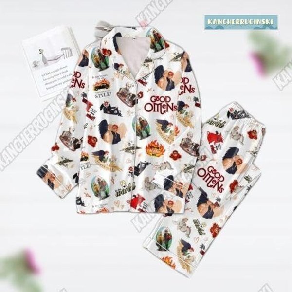Good Omens Tv Series Pajamas Set, Good Omens Movie Midnight Shirt-image