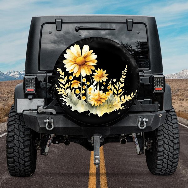 Floral Watercolor Spare Tire Cover-image