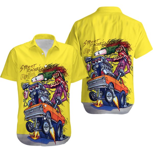 Rat Fink And The Hot Rod Story Hawaiian Shirt-image