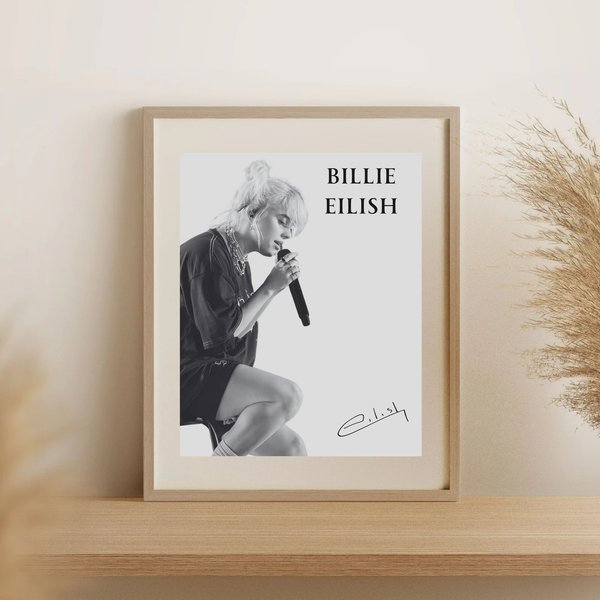 Billie Eilish Poster With Printed Autograph-Digital Product-image