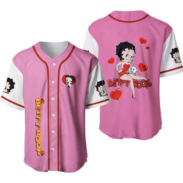 Sexy Betty Boop With Her Dog Baseball Jersey-image