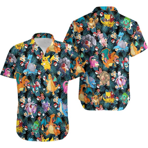 Pkm Hawaiian Shirt, Pkm Ropical Birthday Summer Shirt Gift-image
