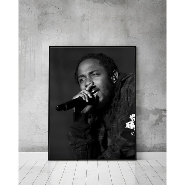 Kendrick Lamar Poster, Kendrick Lamar Print, Black And White-image
