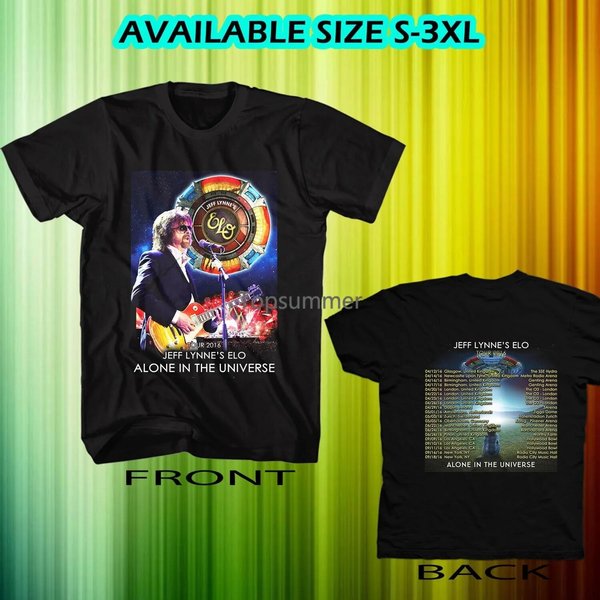 Jeff Lynnes Elo Tour Dates 2016 Mens Black T-Shirt-image