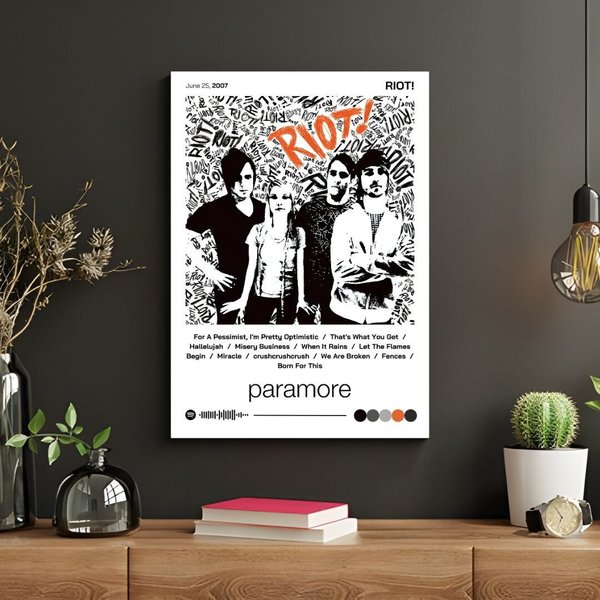 Paramore, Riot! , Album Poster, Digital Print, Pop Punk Wall Art.-image