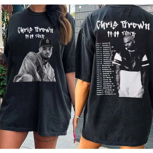 Chris Breezy Shirt, Chris Brown 11:11 Tour 2024 Shirt, Full Albums Back T-Shirt-image