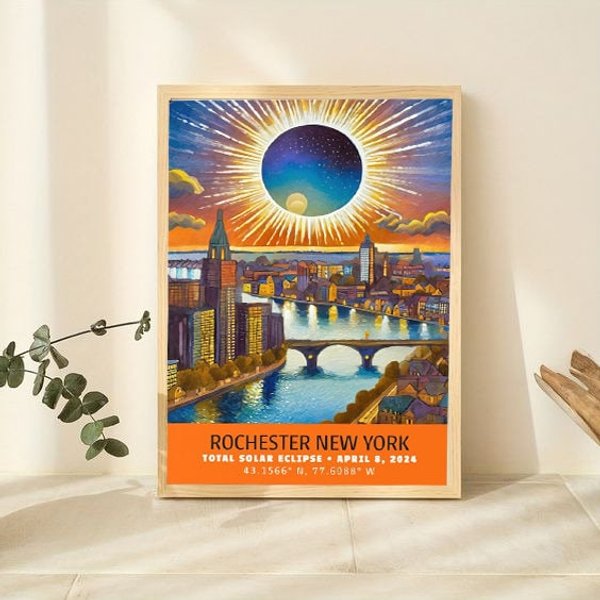 Solar Eclipse 2024 Commemorative, Rochester, Ny Poster-image