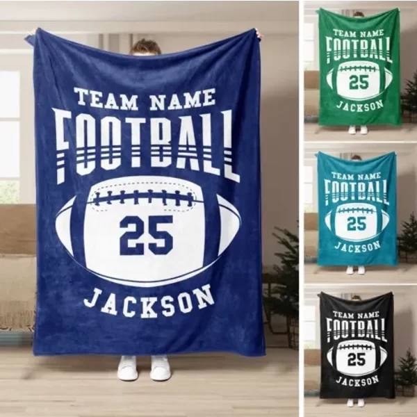 Personalized Football Fleece Blanket