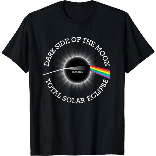 Total Solar Eclipse 04 08 24 Rainbow Totality Dark Side Moon T-Shirt-image