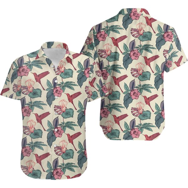 Hummingbird Pattern Hawaiian Shirt-image