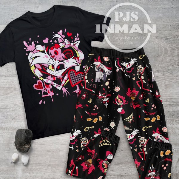 Hazbin Hotel Pajamas Set, Hazbin Hotel Angel Dust And Fat Nugget-image