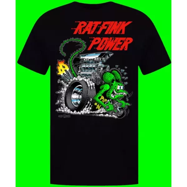 Ed Roth Rat Fink Original Rat Fink Power Black T Shirt-image