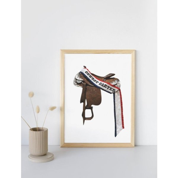 Beyonc Cowboy Carter Saddle And Sash White Room Poster, Beyonce Poster-image