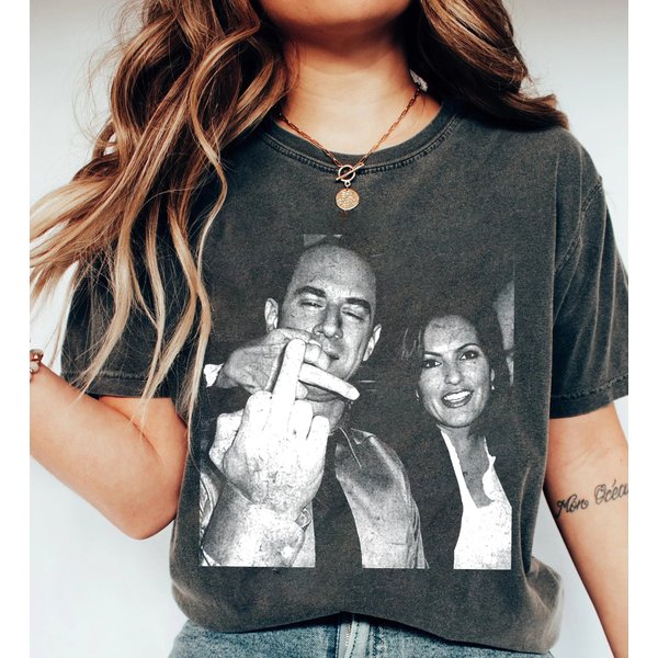 Vintage Elliot Stabler And Olivia Benson Shirt, Elliot And Olivia Shirt-image