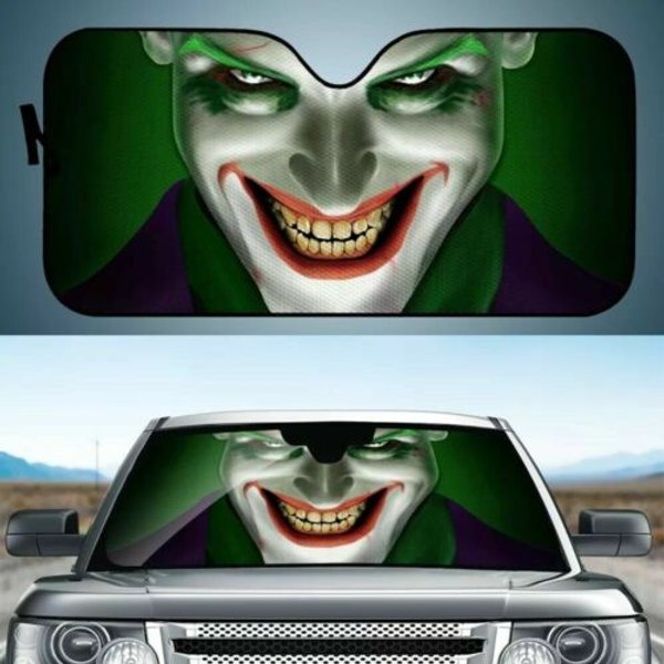 The Joker Folding Car Truck Sun Shade Reflective Visor Windshield-image