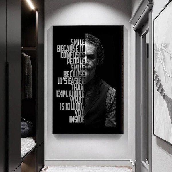 Joker Typography Success Quotes Black Wall Art-image