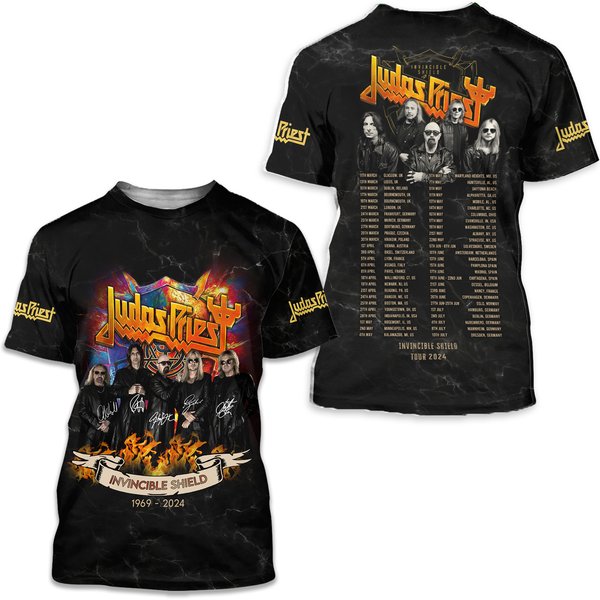 Judas Priest Invincible Shield Concert 2024 Us Tour 3D T-Shirt-image