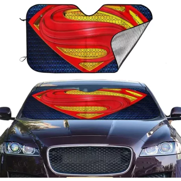 Superman Foldable Car Truck Sun Shade Reflective Visor Windshield-image