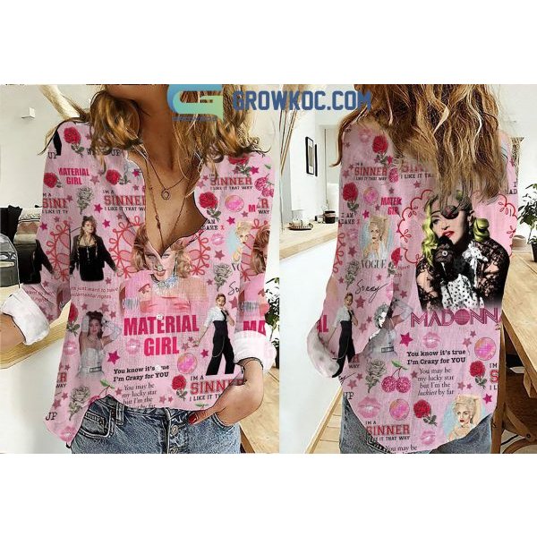 Madonna Material Girl Women Casual Shirt, Women's Blouses