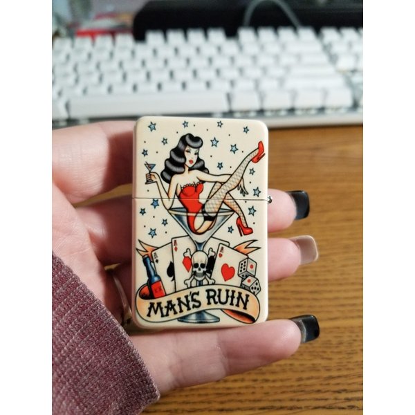 A Man's Ruin Sailor Jerry Inspired Zippo Pocket Ligerht Case, Zippo Pocket Ligerht Cover, Gifts For Him, Bff Gift-image