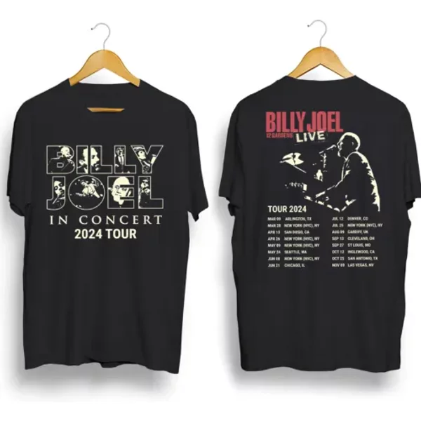 Billy Joel Music Tour 2024 Shirt, Vintage Billy Joel Music Tour Tee-image