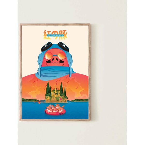 Porco Rosso Movie Poster, Room Decor, Wall Art Print