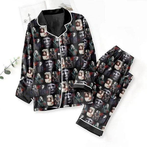 Michael Myers Horror Pajamas Set For Families-image