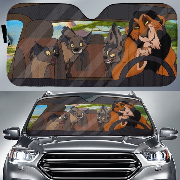 Lion King Car Sun Shade Scar Shenzi, Banzai, And Ed Car Sunshade-image