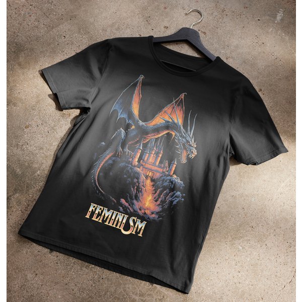Feminism Dragon Fantasy T-Shirt-image