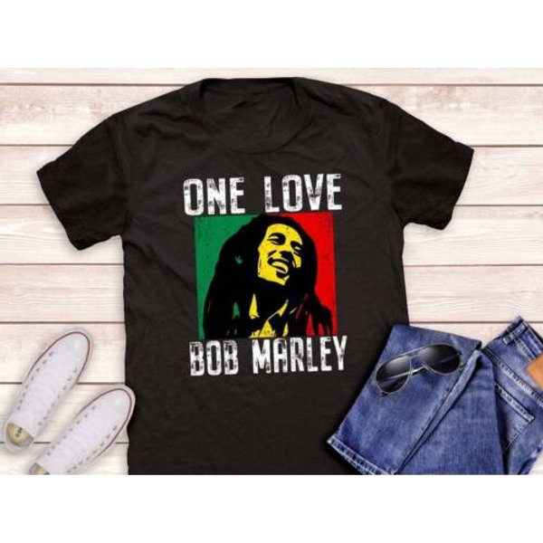 Bob Marley One Love Cotton Black T-Shirt-image