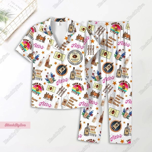 Titos Vodka Pajamas Pants, Tito Vodka Shirt, Tito Handmade Women Pajamas