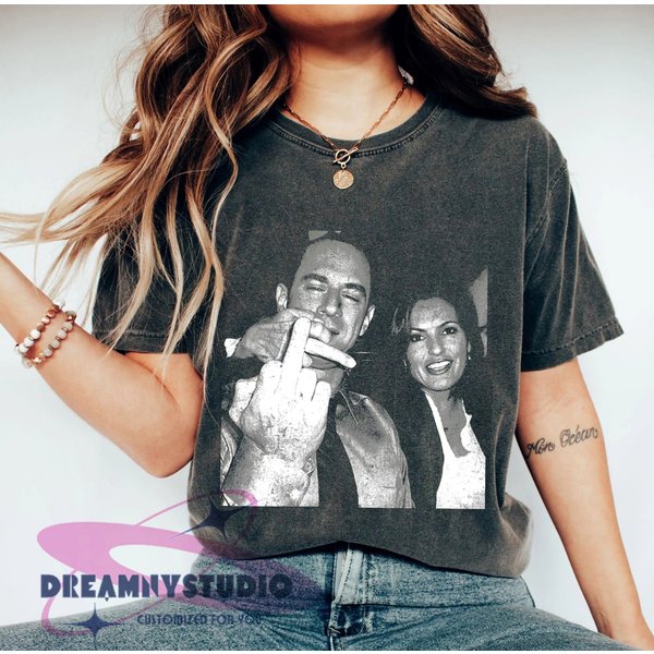Vintage Elliot Stabler And Olivia Benson Shirt, Elliot And Olivia-image