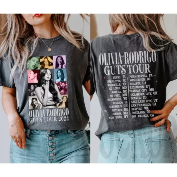 Olivia Rodrigo Guts Tour 2024 Shirt, The Guts World Tour 2024 Shirt-image