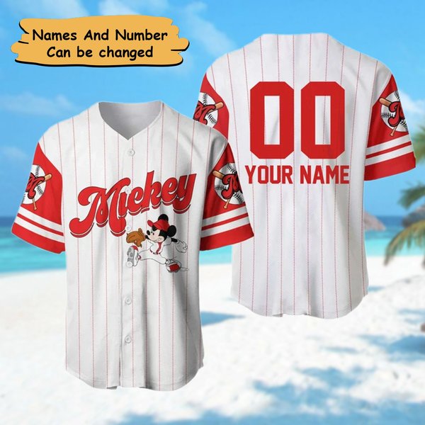 Custom Iconic Mouse Baseball Jersey, Personalized Mouse Team Baseball-image