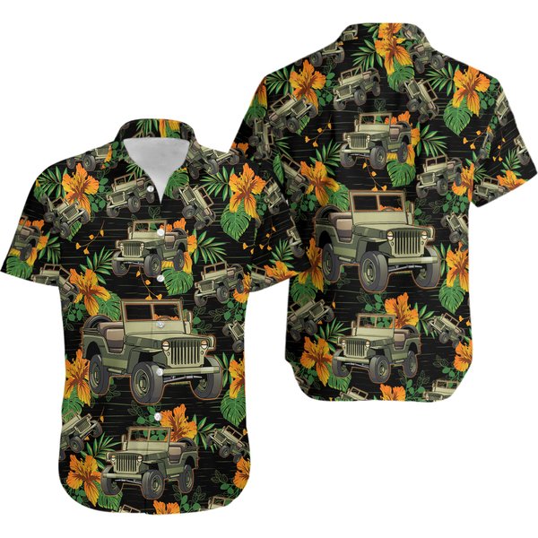 Jeep Car Summer Vacation Hawaiian Shirt-image