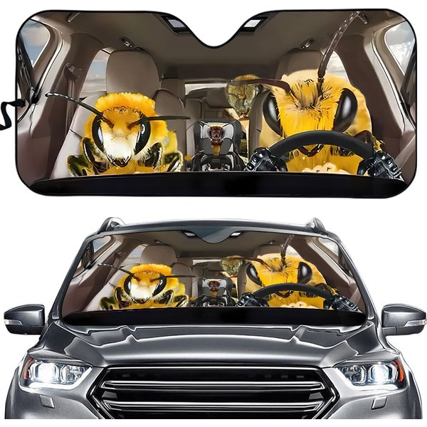 Bee Family Car Sunshade Bee Family Trip Driving-image