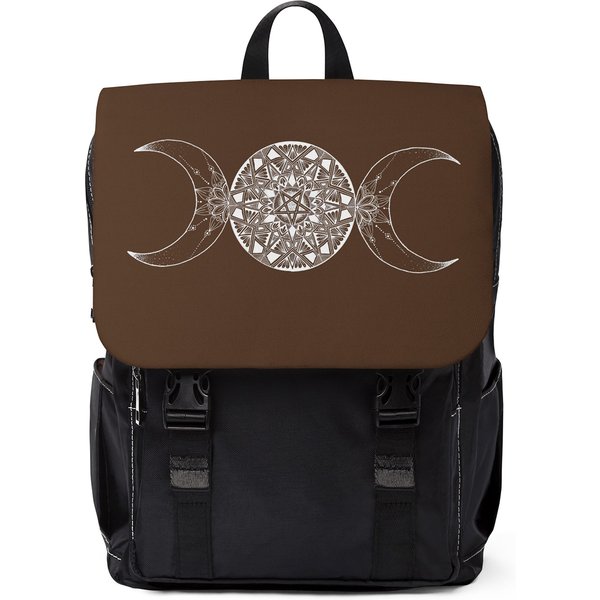 Triple Moon Pentacle Mandala Unisex Casual Shoulder Backpack
