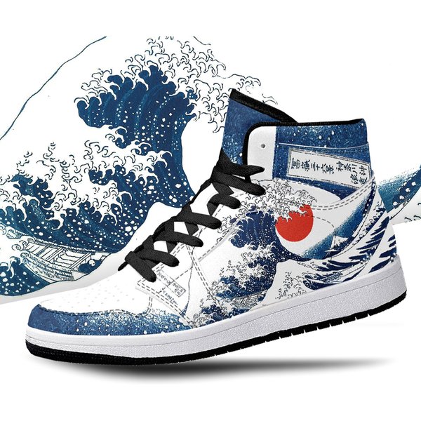 Great Wave Off Kanagawa High Tops, Wave Off Kanagawa Shoes, Katsushika Hokusai, Japan, Great Wave, Great Wave Off Kanagawa Premium High Tops